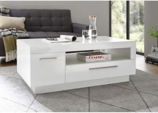 Lomadox Couchtisch Mailand-61, MAILAND-61, zeitlos modern, in Hochglanz weiß, B/H/T: 110/44/65cm