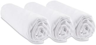 Lot de 3 Draps housse Bambou pour lit berceau 40x80 - 6 coloris disponibles (Blanc)