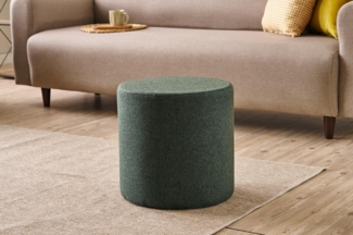 Stylish Green Pouffe, 40 cm Diameter x 40 cm Height | Wooden Frame, 50% Cotton/50% Polyester, 32 DNS Foam | Easy Clean Fabric, Perfect for Modern Living Spaces