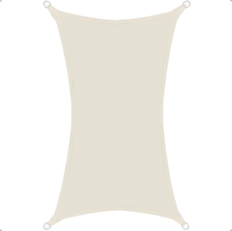 anndora Sonnensegel Tarp 3x6 - rechteckiger Sichtschutz HDPE, (beige), luftdurchlässiger Stoff