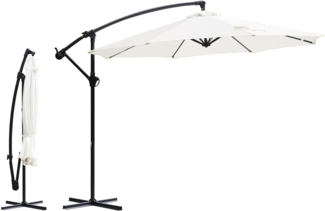 Sekey Sonnenschirm Ø300cm Gartenschirm mit ständer, mit Kurbel, UPF50+, LxB: 300,00x300,00 cm, Ampelschirm, Leicht zu montieren, für Garten, Terrasse