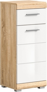 Hochschrank >Lambada< in sonoma eiche hell/weiß - 37x88x31cm (BxHxT)