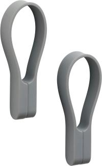 Zone Denmark Handtuchhalter Loop Magnet, 2er Set, Handtuchaufhänger, Handtuchclip, Silikon, Grey, 27923