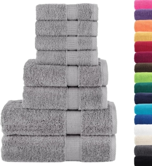vidaXL 8 tlg. Premium-Handtuch-Set SOLUND Grau 600 g/m² 137543