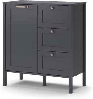 Vicco Kommode Wohnzimmerschrank Sideboard Ewan Anthrazit 80 cm Schublade Tür