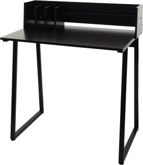 Konsolentisch HWC-K69, Telefontisch, 82x51cm 3D-Struktur, Metall MDF ~ schwarz