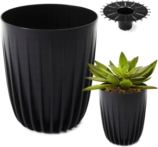 KONZEPT Blumentopf Hoher Blumentopf, Pflanzkübel Groß für Außen, Balkon, Übertopf mit Drainagesystem