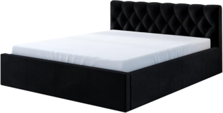 Polsterbett VOG 140x200 mit Matratze, Bettkasten und Lattenrost. Farbe: Schwarz 20