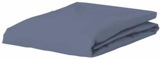 ESSENZA Spannbettlaken Satin Uni Baumwollsatin Blau, 160X200