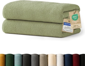 Blumtal Badetücher Premium weiche Frottier 2er Set mit Aufhängschlaufen, Frottee (2-St), Baumwolle Oeko-TEX Zertifiziert, saugstark