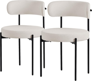 ML-DESIGN Stuhl Esszimmerstühle Gruppe Küchenstuhl aus Teddystoff mit Metallbeinen (2 St), Design Lounge Polsterstuhl Clubstuhl 2er Set moderner Stuhl