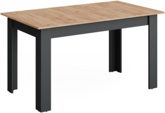 Esstisch Repose Anthrazit/Goldkraft Eiche 180 x 80 cm ausziehbar Vicco