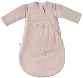 Nattou Babyschlafsack für Herbst und Winter aus Baumwolle (Popeline/Jacquard), Abnehmbare Ärmel, TOG 2. 5, Ca. 70 cm, 0-6 Monate, Alice und Pomme, Altrosa