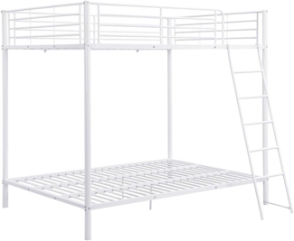 Vente-unique - Etagenbett - 2 x 140 x 190 cm - Metall - Weiß - GEMINI II