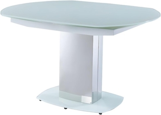 Vente-unique - Esstisch ausziehbar - Glas & Metall - Weiß - TALICIA