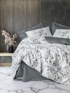 Satin-Doppelbettbezug-Set (DE), 'Moale', Grau