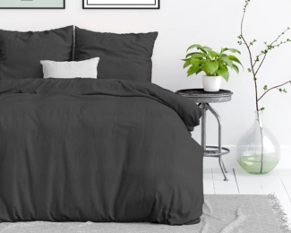Sitheim-Europe Bettwäsche STONE WASHED Baumwolle Bettbezug & Kissenbezüge, Baumwolle, 2 teilig