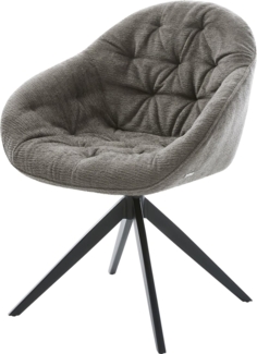 Drehstuhl Gaio-Flex Bouclé Soft Schlamm Kreuzgestell breit Schwarz 360° drehbar Wippfunktion