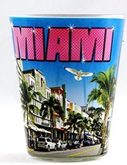 Miami Florida blau colorful Collage Shot Glas CTM