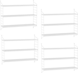 en.casa 'Strängnäs' Modulares Wandregal, Stahl weiß, 50 x 60 x 15 cm