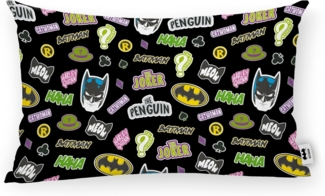 BELUM | Kissenbezug Batman | Kissenbezug Half Panama 100% Bio-Baumwolle | Kissenbezug mit unsichtbarem Reißverschluss | Größe: 30x50 cm