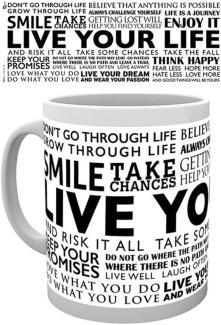 empireposter Motivational Live Your Life Keramik Tasse Größe Ø8,5 H9,5cm