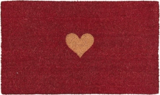 Clayre & Eef Fußmatte Fußmatte Tür Kokos Fußabstreifer Rot Herz 75 x 45 x 2 cm Clayre & Eef, Rechteckig, Höhe: 2 mm