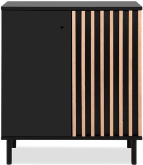 Finori Monza 01D Kommode, schwarz / Dekor Artisan Oak | Kommode für Wohnzimmer | Maß: B x H x T ca. 80 x 90 x 40 cm | Kommode mit 2 Türen