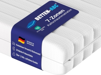 Betten-ABC KSP-500 XXL, Matratze in Härtegrad H4 Kaltschaummatratze in Härtegrad 4, Bezug waschbar, Größe: 120x220