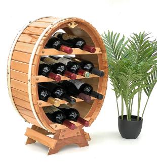 Weinregal Weinfass für 12 Flaschen Natur lackiert 65cm Flaschenhalter Flaschenre