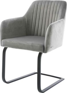 Freischwinger Greg-Flex Samt Grau Freischwinger flach Schwarz Taschenfederkern