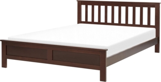 Bett mit Lattenrost MAYENNE 140 x 200 cm Holz Dunkler Holzfarbton