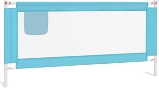 vidaXL Kleinkind Bettschutzgitter Bettgitter Kinderbettgitter Babybettgitter Gitter Kinderbett Babybett Rausfallschutz Blau 190x25 cm Stoff