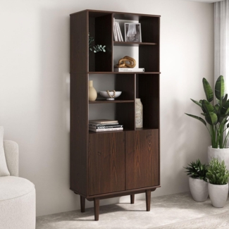 IDIMEX Regal SIMONA, Modernes Holzregal mit Türen & Fächern Design Regal nussbaum farben