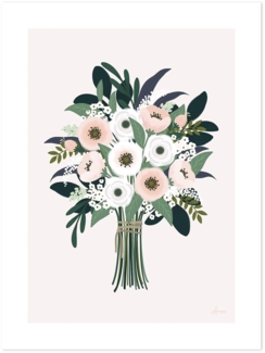 Lilipinso Poster Hübscher Strauss rosa grün