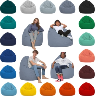 HomeIdeal - Sitzsack XXL Bodenkissen für Erwachsene & Kinder - Geeignet für Gaming oder Entspannen - Indoor wie Outdoor da er Wasserfest ist - mit EPS Perlen, Farbe:Anthrazit, Größe:XXXL