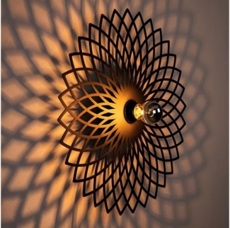Wandleuchte FOLINA - Metall - D. 50 cm - Schwarz