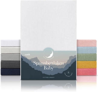 Laleni 2er-Set Spannbettlaken Babybett Kinderbett 70x140 cm - Oeko-Tex Zertifiziert, 100% Baumwolle, atmungsaktives Spannbetttuch Jersey Baby, 135 g/m², weiß