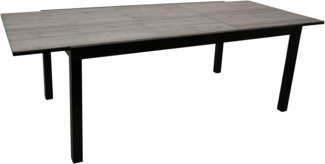 DEGAMO Gartentisch FARO (1-St), ausziehbar 200/300cm, Alu + Glas in Keramikoptik grau