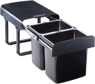 Abfallsammler schwarz 2x 16 Einbau EKKO. 20 Mülleimer 2er Küchen Mülltrennung