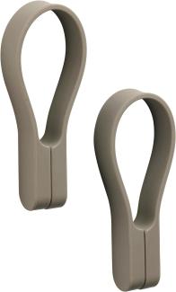 Zone Denmark Handtuchhalter Loop Magnet, 2er Set, Handtuchaufhänger, Handtuchclip, Silikon, Taupe, 27927