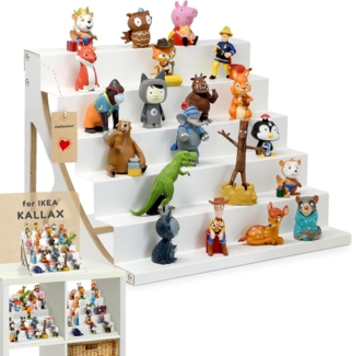 stadtecken® Magnetisches Regal für Musikbox-Figuren – Passend für IKEA Kallax und mehr | Optional mit Platz für Toniebox | Geeignet für ca. 50 Figuren | Weiß (PureFiguren)