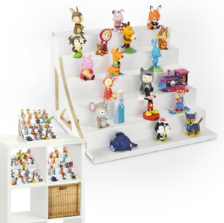 stadtecken® Magnetisches Regal für Musikbox-Figuren – Passend für IKEA Kallax und mehr | Optional mit Platz für Toniebox | Geeignet für ca. 50 Figuren | Weiß (PureFiguren)