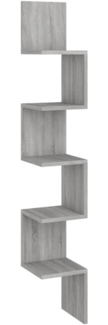 vidaXL Wand-Eckregal Grau Sonoma 20x20x127,5 cm Holzwerkstoff 815211
