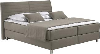 Maintal Boxspringbett Denver, 100 x 200 cm, Strukturstoff, Bonellfederkern Matratze h3, Taupe