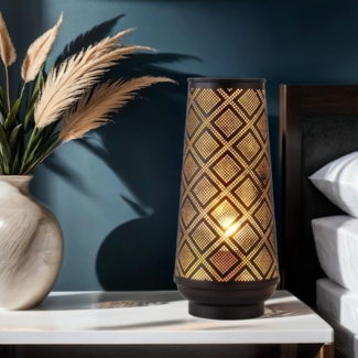 Marrakesch Orient & Mediterran Interior Nachttischlampe Orientalische Deko Stehlampe Tischlampe Lampe Qantas Klein Schwarz, Handarbeit