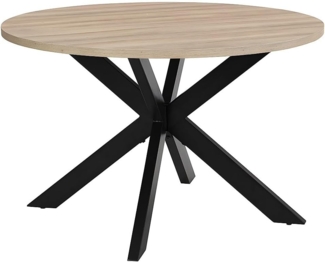 Vente-unique - Esstisch - 4 Personen - MDF & Metall - Eichefarben & Schwarz - TILKI