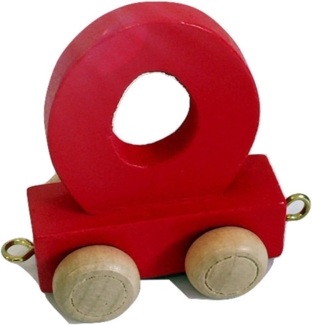 FunWorldToys® Buchstabenzug Bunt Holzeisenbahn Namenszug aus Holz (Buchstabe O)