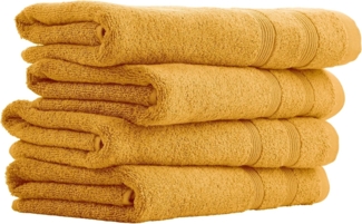 uncover by Schiesser Handtuchset Brooklyn - 4-teilig - 50x100cm - Senf