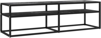 vidaXL TV-Schrank Schwarz Marmor-Optik 140x40x40,5 cm Hartglas 331717